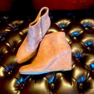 Suede like tan booties